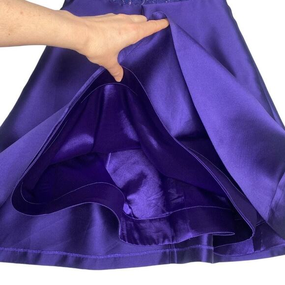 Lace Mikado Dress Womens 8 Purple Fairycore Prom Formal‎ Whimsigoth Quinceanera - Picture 8 of 14